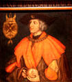 Portrait of Kaiser Maximilian I by Paul Juvenell the Younger at Albrecht Dürer's House. Nuremberg, Germany.