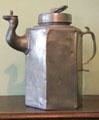 Pewter pot with handle, spout & cover at Tucher Mansion Museum. Nuremberg, Germany.