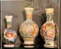 Painted ceramic vases at Tucher Mansion Museum. Nuremberg, Germany.