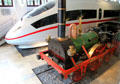 Replica of locomotive Adler & mock-up of front end of ICE 3 at Nuremberg Transport Museum. Nuremberg, Germany.
