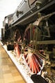 Drive wheels of fast passenger steam locomotive Bay. S 1/6 at Nuremberg Transport Museum. Nuremberg, Germany.