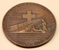 Medal of a WWI German hospital train at Nuremberg Transport Museum. Nuremberg, Germany.