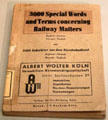 German-English dictionary of Railway terms to help occupying powers run German railways at Nuremberg Transport Museum. Nuremberg, Germany.