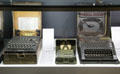 Enigma & derivative encryption machines at Museum of Communications in Nuremberg Transport Museum. Nuremberg, Germany.