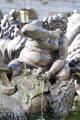 Couple growing fat with gluttony detail on Marriage Carousel sculpture. Nuremberg, Germany.