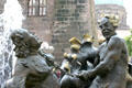 Couple in conflict detail on Marriage Carousel sculpture. Nuremberg, Germany.