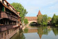 Heritage structure over Pegnitz River. Nuremberg, Germany