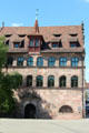 Heritage building on Am Sand plaza. Nuremberg, Germany.