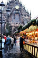 Christmas Market on City Hall & Frauen Kirche square. Nuremberg, Germany.