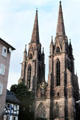 Twin towers of St. Elizabeth Church , first truly Gothic Church in Germany. Marburg, Germany.