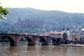 Alte Brücke over Neckar River with Heidelberg Castle in background. Heidelberg, Germany.
