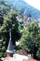 View of church & forests on hills of Heidelberg. Heidelberg, Germany.