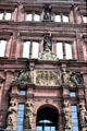 Entrance to Friedrich Wing of Heidelberg Castle with statues of ancestors of Friedrich IV. Heidelberg, Germany.