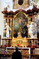 Late rococo high altar with painting of Holy Trinity & Virgin Mary in Sankt Peter church. Sankt Peter, Germany.