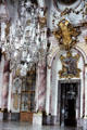 Hofkirche at Residenz with pink veined marble columns & ornate decorative work by Balthazar Neumann. Würzburg, Germany