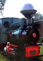 Heritage steam engine, one of more than 100 original railway vehicles, at Bavarian Railway Museum. Nördlingen, Germany.