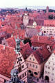 Steep town roofs & towers. Rothenburg ob der Tauber, Germany.