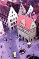 Market Square seen from city hall tower. Rothenburg ob der Tauber, Germany.