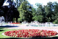 Fountains & flower beds in Mittlerer Schlossgarten. Stuttgart, Germany.
