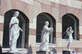 Statues in new wing of Staatsgalerie. Stuttgart, Germany.