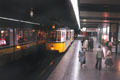 Passengers & trains U-bahn station. Stuttgart, Germany.