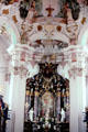 Steinhausen Pilgrimage Church baroque interior with oval nave & chancel. Steinhausen, Germany.