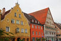 Heritage buildings on Weinmarkt. Memmingen, Germany.