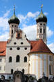 Onion domes of Benediktbeuern Abbey. Germany.