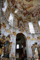Rococo interior of Ettal Benedictine Abbey. Ettal village, Germany.