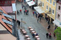 Street activity on Augsburger Str. from above. Füssen, Germany.