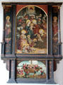 Altar piece with images of Holy Kinship or the extended Holy Family by Algäuer Meister in State Gallery at Hohes Schloss zu Füssen. Füssen, Germany.