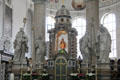 Statues of Sts Columban, Benedict, Scholastica & Gallus at High Altar of Basilica St Mang. Füssen, Germany.
