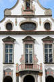 Baroque facade of Museum of City of Füssen at Kloster St Mang. Füssen, Germany.