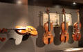 Violin collection at Museum of City of Füssen in Kloster St Mang. Füssen, Germany.