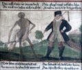 Farmer panel from Dance of Death series at Museum of City of Füssen. Füssen, Germany.
