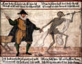 Gambler panel from Dance of Death series at Museum of City of Füssen. Füssen, Germany.