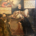 Allegorical painting involving Martin Luther at Lindau Municipal Museum. Lindau im Bodensee, Germany.