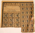 Bread ration coupons, valid for 4 weeks , issued by Leipzig at Museum of Bread and Art. Ulm, Germany.
