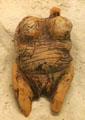 Headless ivory female figure from caves of Swabian Alb at Ulmer Museum. Ulm, Germany.