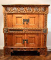 Two-level carved cabinet by Jörg Syrlin der Älter of Ulm from Castle Illerfeld near Memmingen at Ulmer Museum. Ulm, Germany.