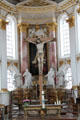 Crucifix in abbey church at Kloster Wiblingen. Ulm, Germany.
