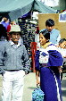 Couple shops at the Otavalo market. Ecuador.