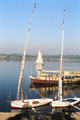 Traditional Felucca sailboats on Nile at Luxor. Egypt