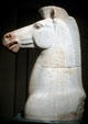 Greek sculpture horse's head in Prado Museum. Madrid, Spain.