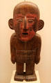 Chimu culture male figure wood carving from Peru at Museum of America. Madrid, Spain.