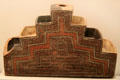Chimu culture ceramic vessel in form of stepped temple from Peru at Museum of America. Madrid, Spain.