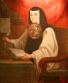 Portrait of Sister Juana Inés de la Cruz by Andrés de Islas of Mexico at Museum of America. Madrid, Spain.