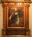 Annunciation painting by Alonso López de Herrera from Mexico at Museum of America. Madrid, Spain.