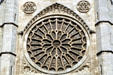 Outside view of rose window of Cathedral Santa Maria. Leon, Spain.