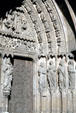 Saints carved on portal of Cathedral Santa Maria. Leon, Spain.